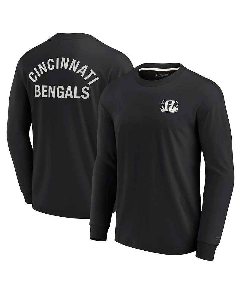 Men's and Women's Fanatics Signature Black Cincinnati Bengals Super Soft Long Sleeve T-shirt