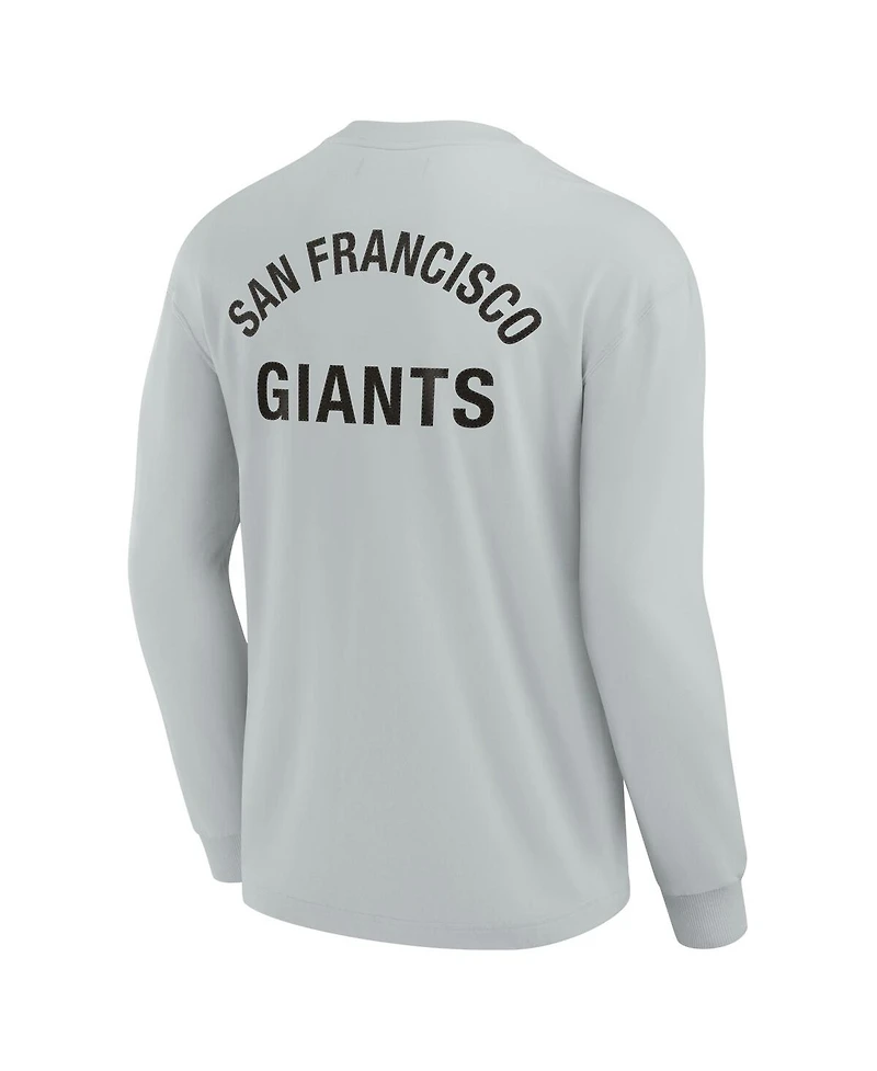 Men's and Women's Fanatics Signature Gray San Francisco Giants Super Soft Long Sleeve T-shirt
