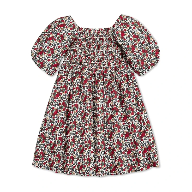 Hope & Henry Toddler Girls Short Bubble Sleeve Smocked Dress