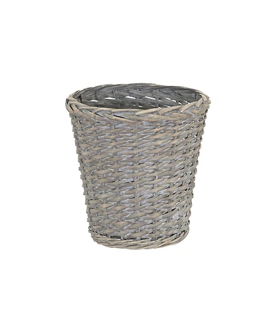 Household Essentials Wicker Waste Basket, Willow Weave Painted Includes Plastic Liner