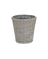 Household Essentials Wicker Waste Basket, Willow Weave Painted Includes Plastic Liner