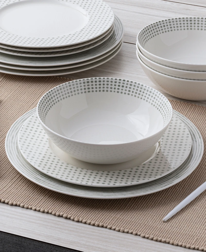 Noritake Hammock Rim 12-Piece Dinnerware Set, Service for 4
