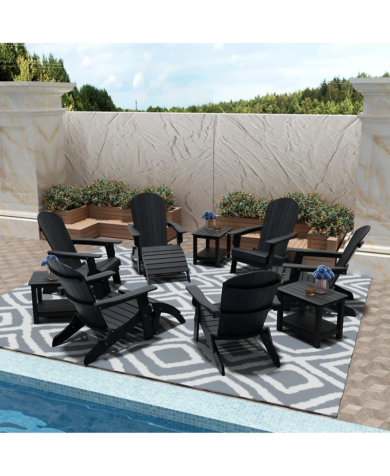 WestinTrends 12-Piece Outdoor Adirondack Chair with Ottoman and Side Table Set