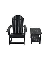 2-Piece Outdoor Patio Adirondack Rocking Chair with Side Table Set