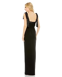 Mac Duggal Women's Ieena Tie Strap Slit Gown