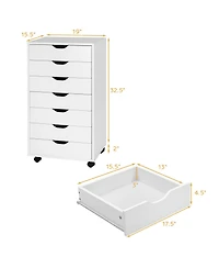7 Drawer Chest Storage Dresser Floor Cabinet Organizer