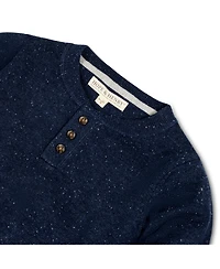 Hope & Henry Baby Boys Long Sleeve Zip Henley Pullover Sweater