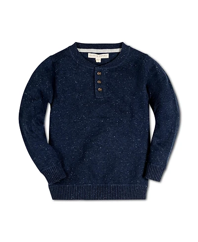 Hope & Henry Baby Boys Long Sleeve Zip Henley Pullover Sweater