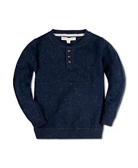 Hope & Henry Baby Boys Long Sleeve Zip Henley Pullover Sweater