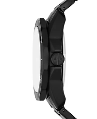 A|X Armani Exchange Men's Quartz Three Hand Date Black Stainless Steel Watch 44mm