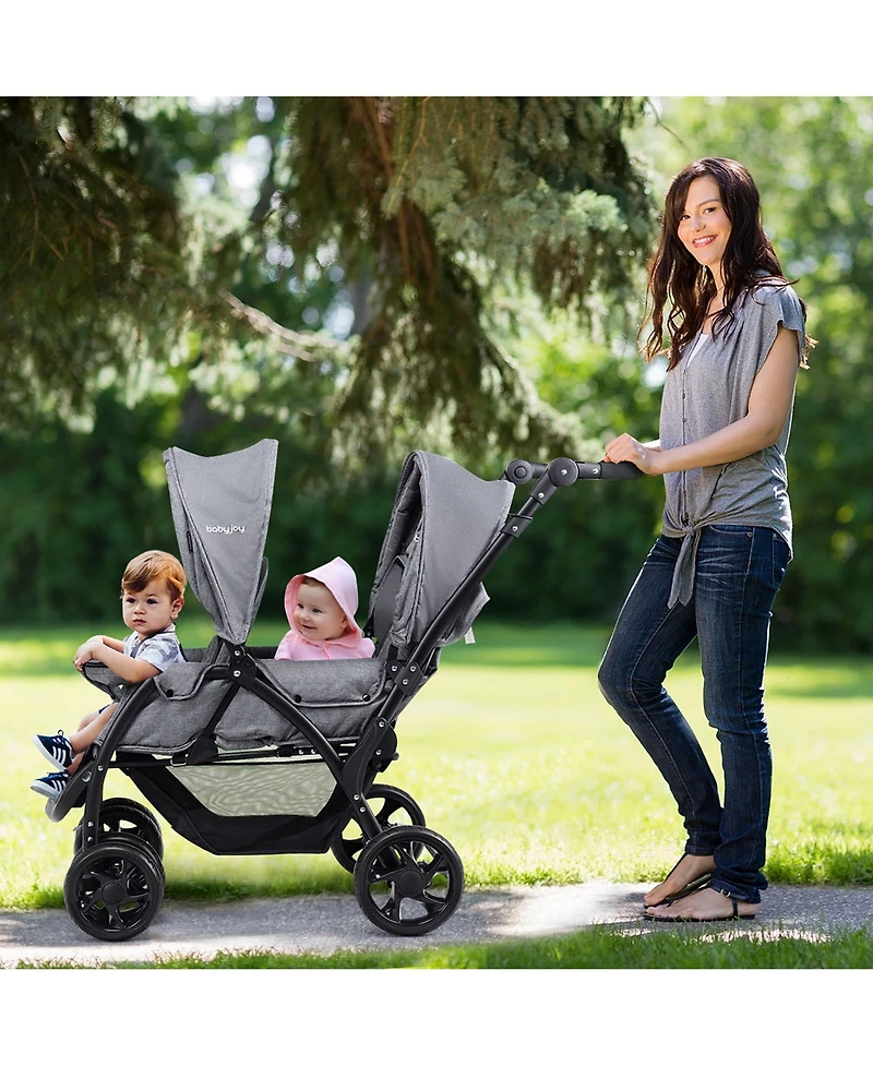 Costway Baby Twin Double Stroller Lightweight Travel Stroller Pushchair