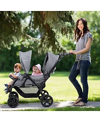 Costway Baby Twin Double Stroller Lightweight Travel Stroller Pushchair