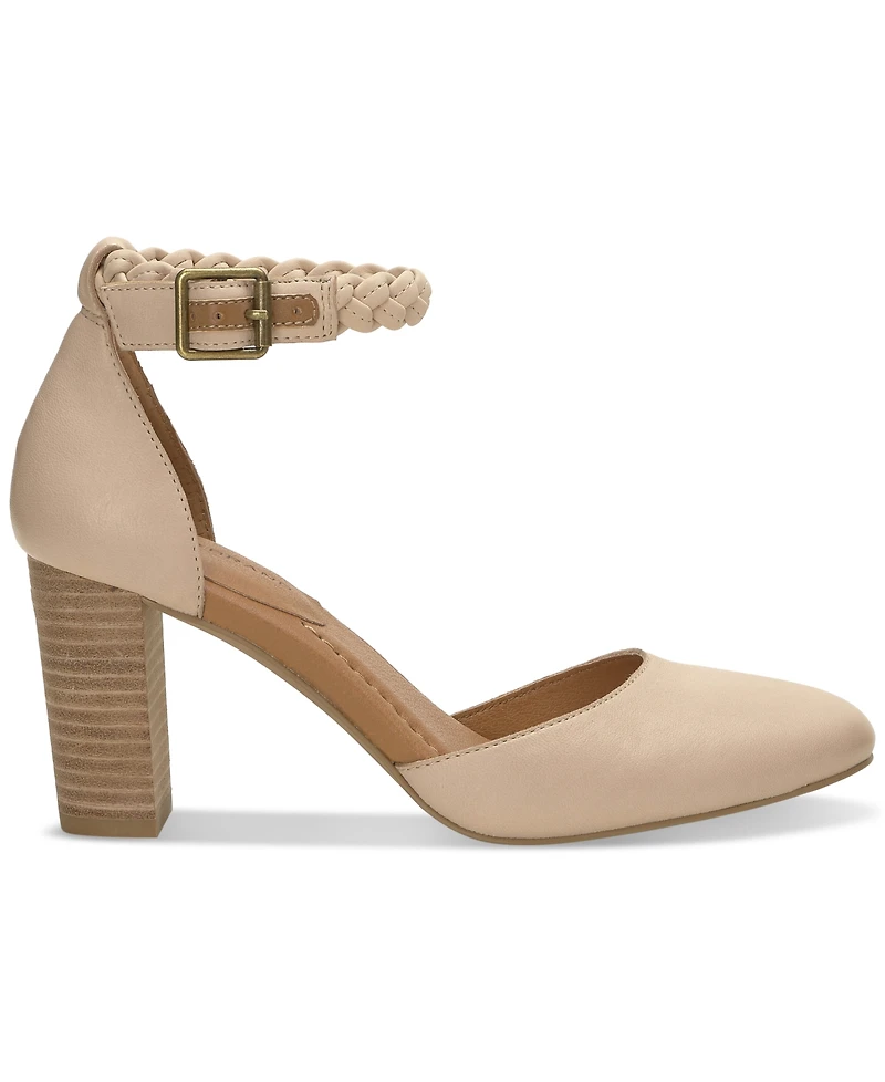 Lucky Brand Women's Kainda Braided Ankle-Strap Block-Heel Pumps