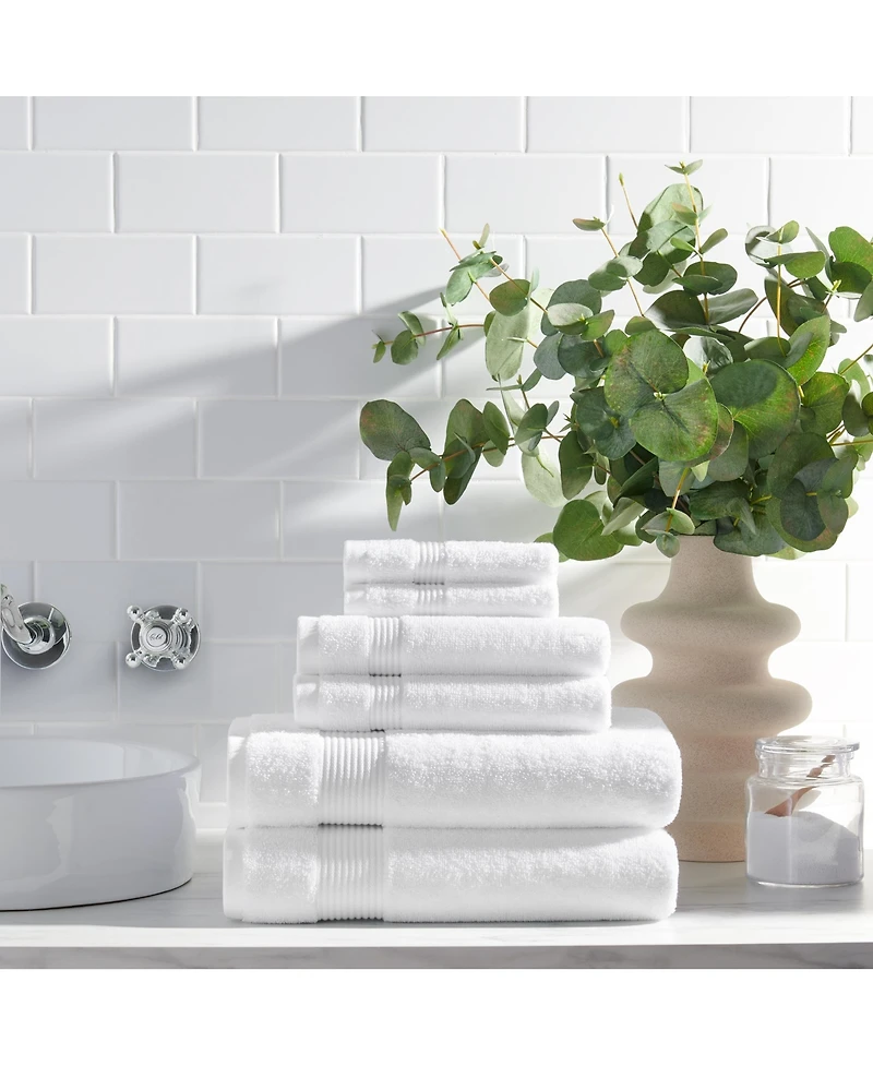 Host and Home 6-Piece Bathroom Towel Set (2 Bath Towels, 2 Hand Washcloths), Double Stitched Edges, 600 Gsm, Soft Ringspun Cotton, Stylish S