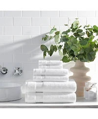 Host and Home 6-Piece Bathroom Towel Set (2 Bath Towels, 2 Hand Washcloths), Double Stitched Edges, 600 Gsm, Soft Ringspun Cotton, Stylish S