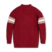 Hope & Henry Boys Organic Long Sleeve Mock Neck Raglan Sweater with Kanga Pocket