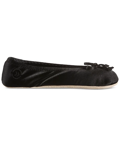 Isotoner Signature Women's Satin Ballerina Slippers with Bow
