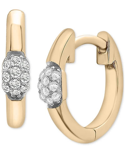 Audrey by Aurate Diamond Mini Cluster Small Hoop Earrings (1/10 ct. t.w.) in Gold Vermeil, Created for Macy's