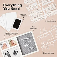 Heartfelt Inkless Baby Hand & Footprint Frame Kit with Letterboard, Dog Paw Print, Baby Shower Gifts for New-Moms