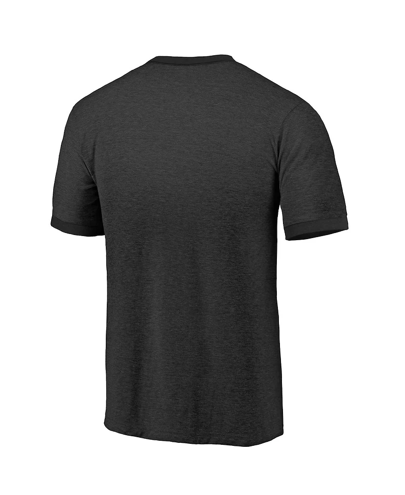 Men's Majestic Threads Black Vegas Golden Knights 2023 Stanley Cup Champions Ringer Tri-Blend T-shirt