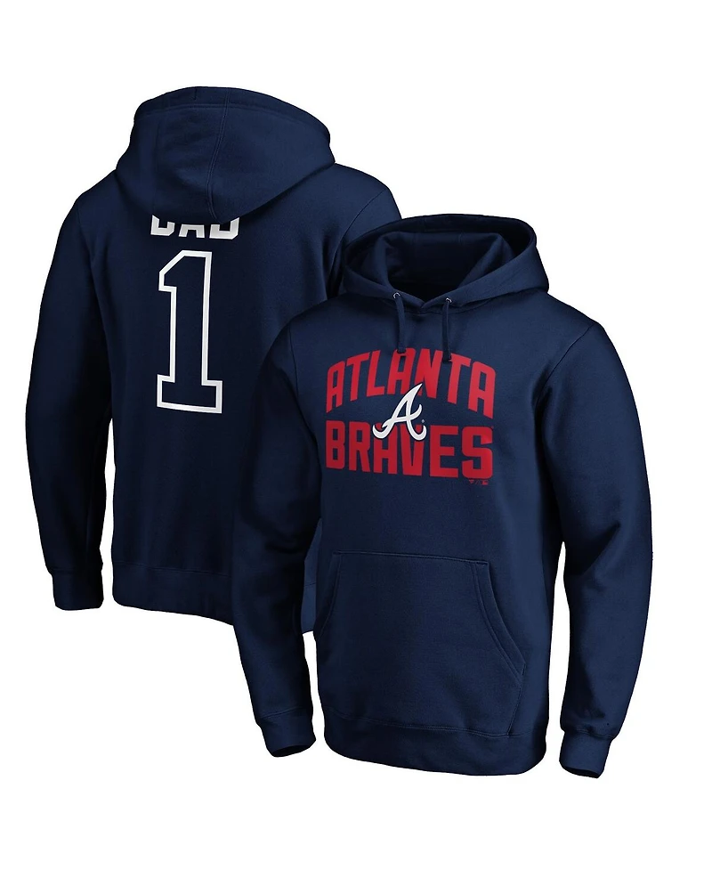 Men's Fanatics Navy Atlanta Braves Father's Day #1 Dad Pullover Hoodie