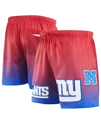 Men's Pro Standard Royal, Red New York Giants Ombre Mesh Shorts