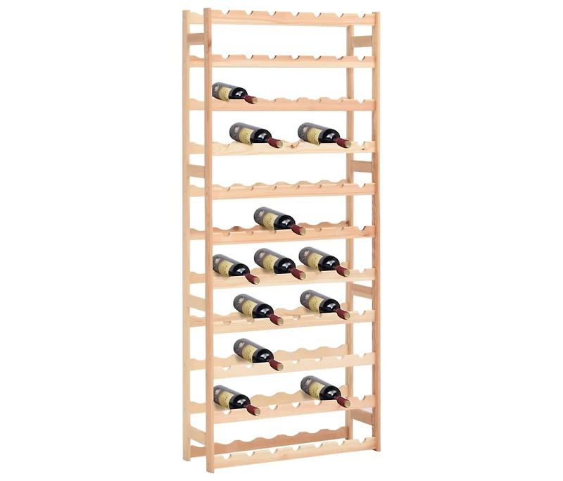 vidaXL Wine Rack for 77 Bottles Pinewood