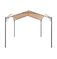 Gazebo Pavilion Tent Canopy 13' 1"x13' 1" Steel Beige