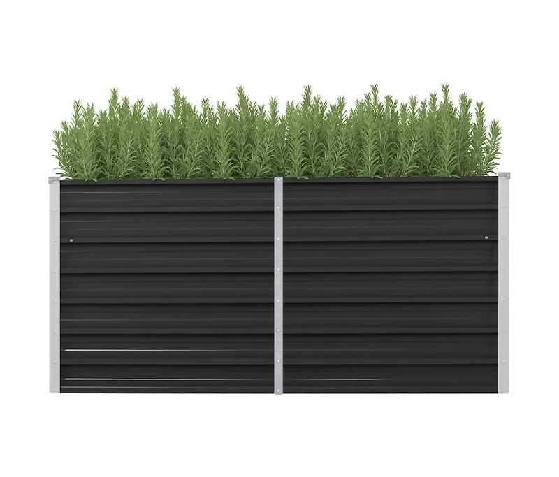 Garden Raised Bed Anthracite 63"x15.7"x30.3" Galvanized Steel