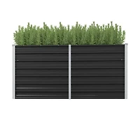 Garden Raised Bed Anthracite 63"x15.7"x30.3" Galvanized Steel