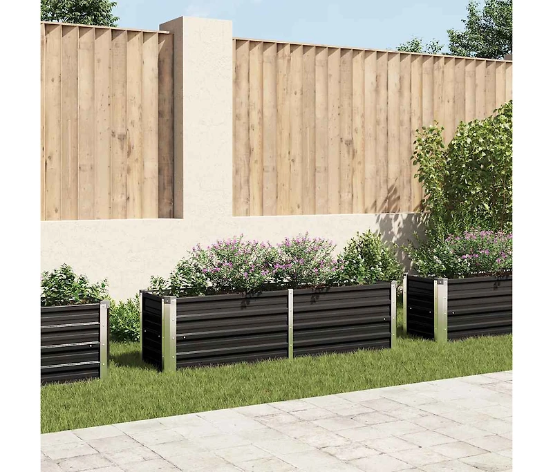 Garden Raised Bed Anthracite 63"x15.7"x17.7" Galvanized Steel
