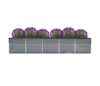 Garden Raised Bed Galvanized Steel 157.5"x31.5"x17.7" Gray