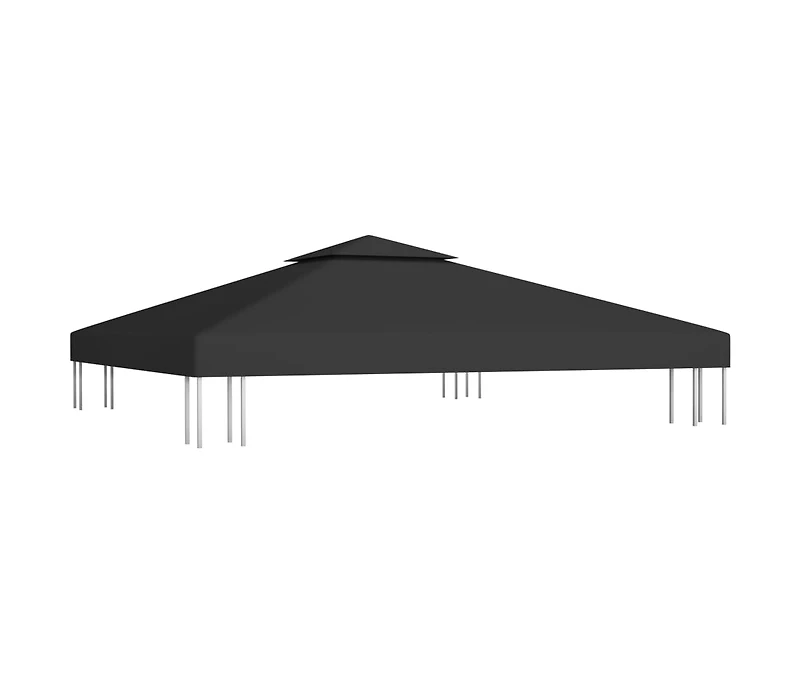 vidaXL 2-Tier Gazebo Top Cover 1 oz/ft² 9.8'x9.8' Black