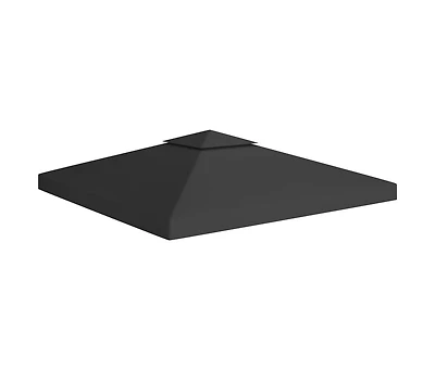vidaXL 2-Tier Gazebo Top Cover 1 oz/ft² 9.8'x9.8' Black