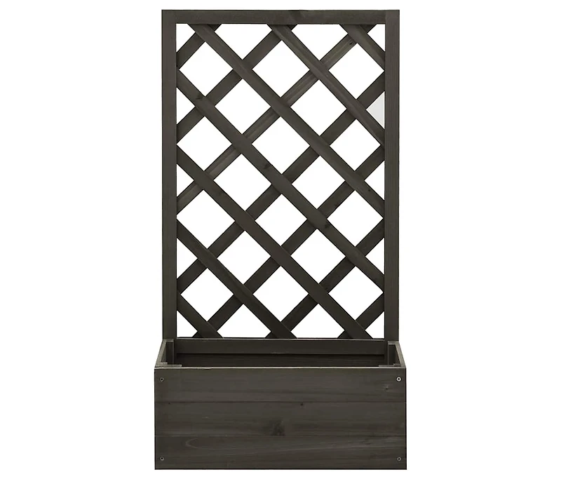 Garden Trellis Planter Gray 19.7"x9.8"x35.4" Solid Firwood