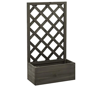 Garden Trellis Planter Gray 19.7"x9.8"x35.4" Solid Firwood