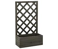 Garden Trellis Planter Gray 19.7"x9.8"x35.4" Solid Firwood