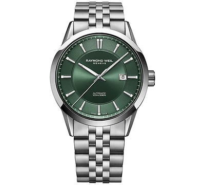 Raymond Weil Men's Swiss Automatic Freelancer Stainless Steel Bracelet Watch 42mm