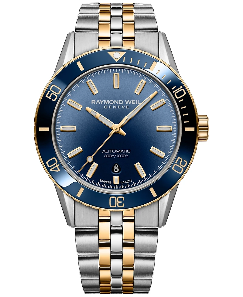 Raymond Weil Men's Swiss Automatic Freelancer Diver Two-Tone Stainless Steel Bracelet Watch 43mm