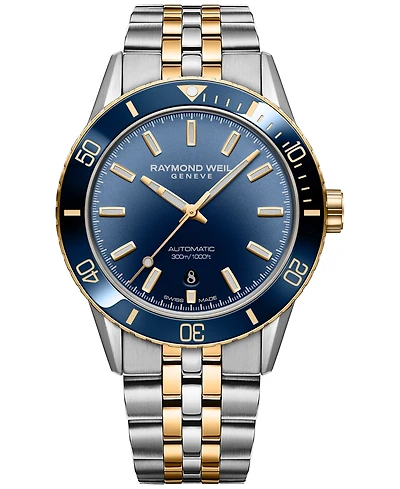 Raymond Weil Men's Swiss Automatic Freelancer Diver Two-Tone Stainless Steel Bracelet Watch 43mm