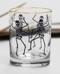 Culver 14-Ounce 22 Carat Gold-Tone Rim Dof (Double Old Fashioned) Glass Set of 4