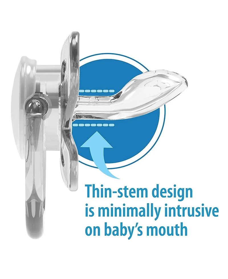 Dr. Browns PreVent Orthodontic Baby Pacifier, 0-6m, 4-Pack, Glow in the Dark, Blue