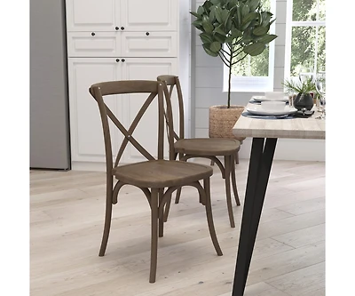 Bardstown X-Back Bistro Style Wooden High Back Dining Chair