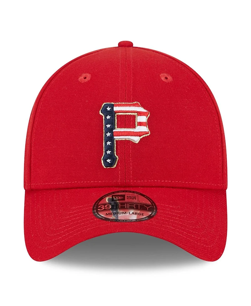 Men's New Era Red Pittsburgh Pirates 2023 Fourth of July 39THIRTY Flex Fit Hat