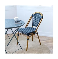 Merrick Lane Sacha Stacking Bistro Chair With Pe Seat And Back And Aluminum Frame For Indoor/Outdoor Use