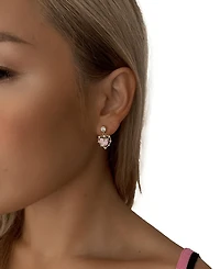Heymaeve 18k Gold-Plated Cubic Zirconia Heart Drop Earrings