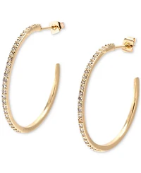 Heymaeve 18k Gold-Plated Medium Pave C-Hoop Earrings, 1.18"