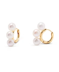 brook & york Victoria "14k Gold" Vermeil Imitation Pearl Huggies
