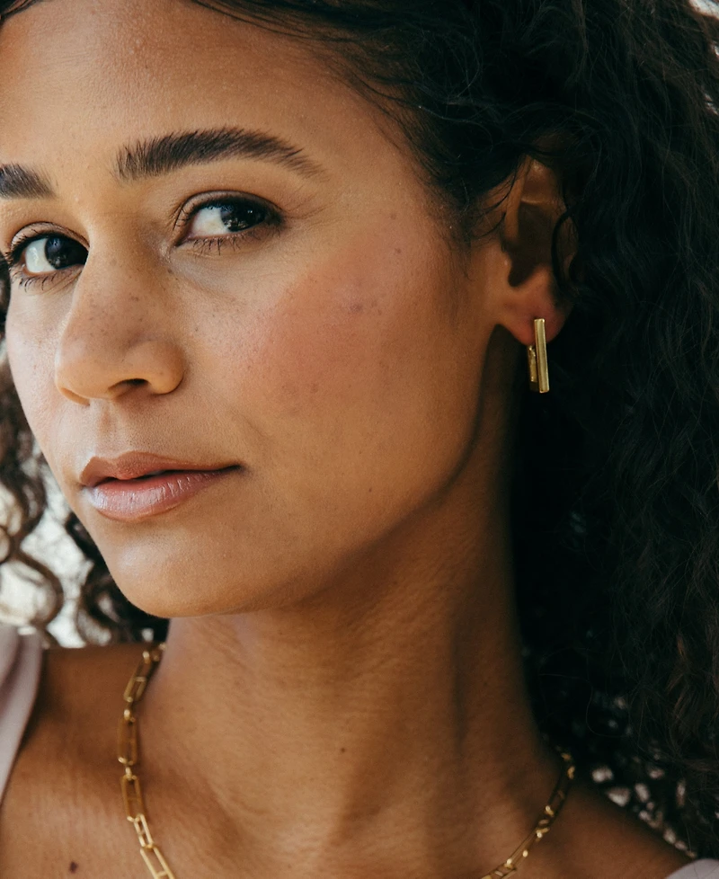 brook & york Delilah "14k Gold" Vermeil Hoops