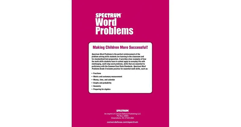 Word Problems, Grade 3 by Spectrum Compiler
